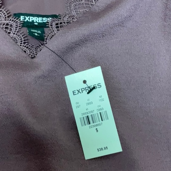 NWT Express women’s plum colored spaghetti strap sleeveless blouse, Size S - Picture 6 of 8